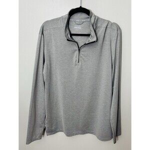 2(X)IST Men’s Performance Lightweight Quarter Zip Gray Pullover-Large